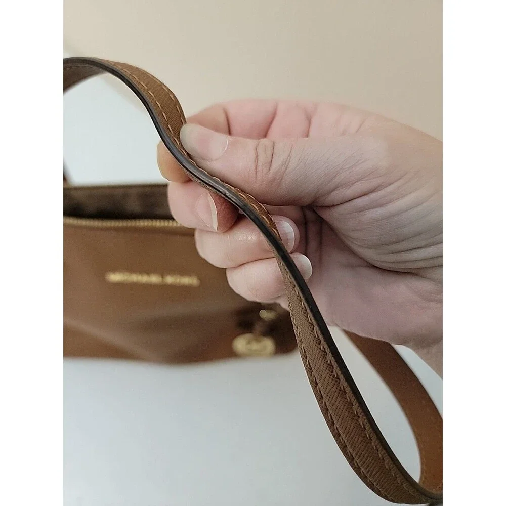 Michael Kors Tote Bag Jet Set Saffiano Leather Luggage Brown